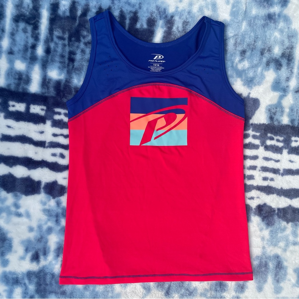Girls Large 10/12 Pro Player Athletic Sport Tank Top With Air Ventilation Design